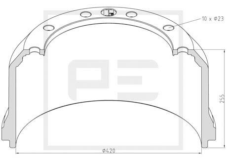 PE AUTOMOTIVE Piduritrummel 066.418-00A